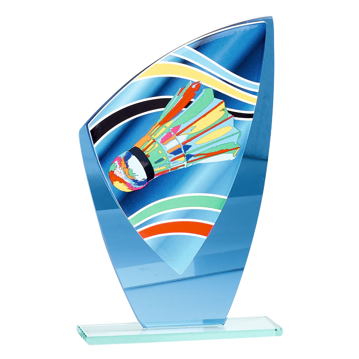 Trofeo Bádminton de Cristal con aplique