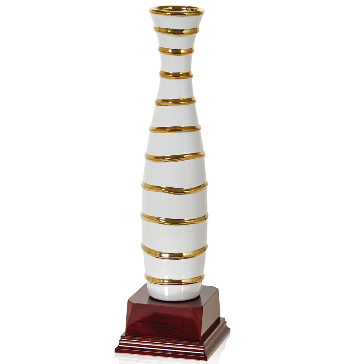 Trofeo cerámica con base de madera